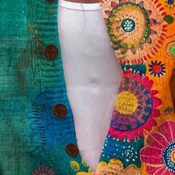 Colorful Floral Women's Sweater - Picture 5 of 13